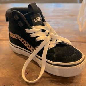 Girls Leopard Vans . Worn once